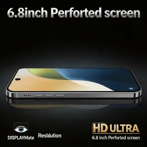 Fashionable Slim Smart Phone, 6.8 Inch Large Screen, 4g Full Network Dual Sim, 4+64GB Memory, Android 12 System, Backup Phone