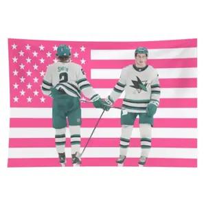 Will & Mack Hockey Theme Fabric Tapestry, Rectangular College Look Home Decor,summervibes