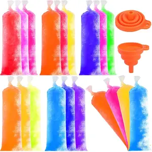 [Summer Essentials]FEBSNOW 300 Ice Lolly Bags Disposable Ice Popsicle Mold Bags, Freezer Tubes Ice Cream Mold Bags Easy to Fill for Snacks Yogurt Juice Fruit Ice Candy Pops Comes with Funnel (2 x 12 Inch)gift