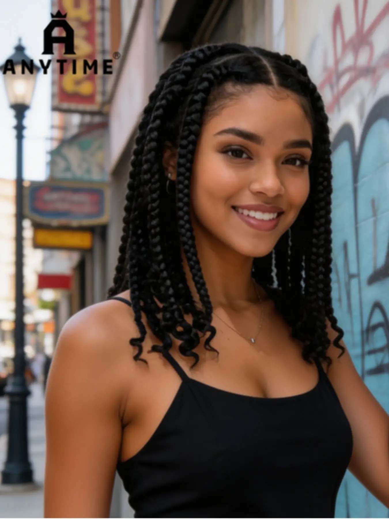 14-Inch Full Lace Braided Curly Synthetic Wig, Handcrafted Short Square Braid, Elegant Texture, Suitable for Daily Wear, Women's Hairpiece, Synthetic Curly Wigs