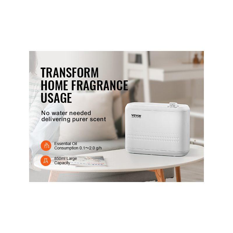 VEVOR Scent Air Machine, 850ml Bluetooth Smart Essential Oil Diffuser, 5000sq. ft Waterless HVAC Scent Diffuser with Cold Air Technology, Aromatherapy Diffuser Machine for Home, Office, Hotel