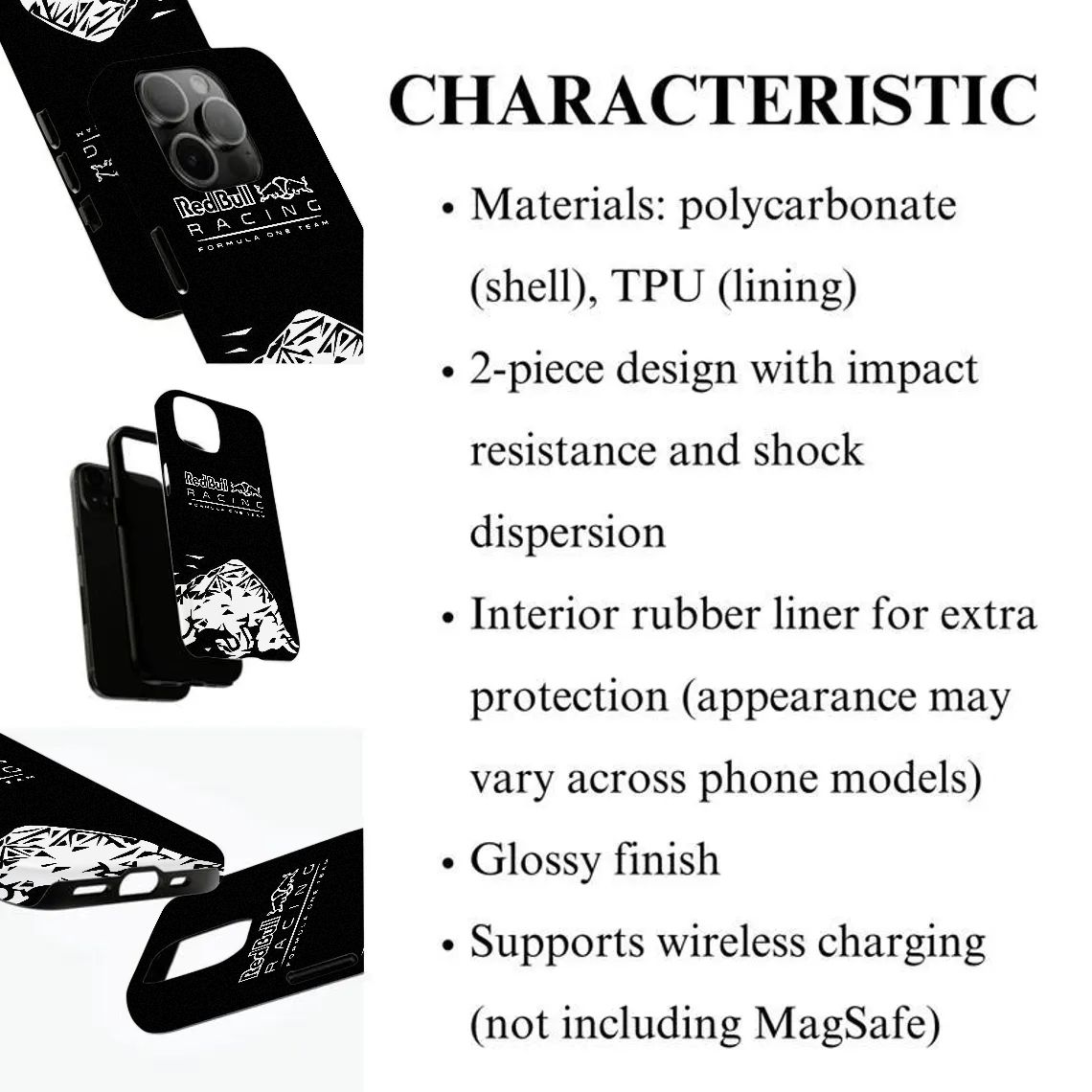 Red Bull Energy Drink Design Phone Case — Unisex Style, Compatible with iPhone 12, 13, 14, 15, 16, 17 Series. Scratch-Resistant and Durable; Resists Yellowing and Fading. The Perfect Gift Choice.