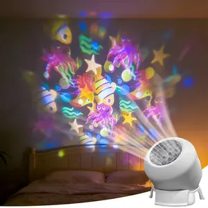 LED Starry Ocean Projector Lamp, 360° Rotating Dynamic Night Light, USB-Powered Ambient Light for Bedroom, Game Room and Living Room, Indoor Decorative Light, LED Atmosphere Lamp