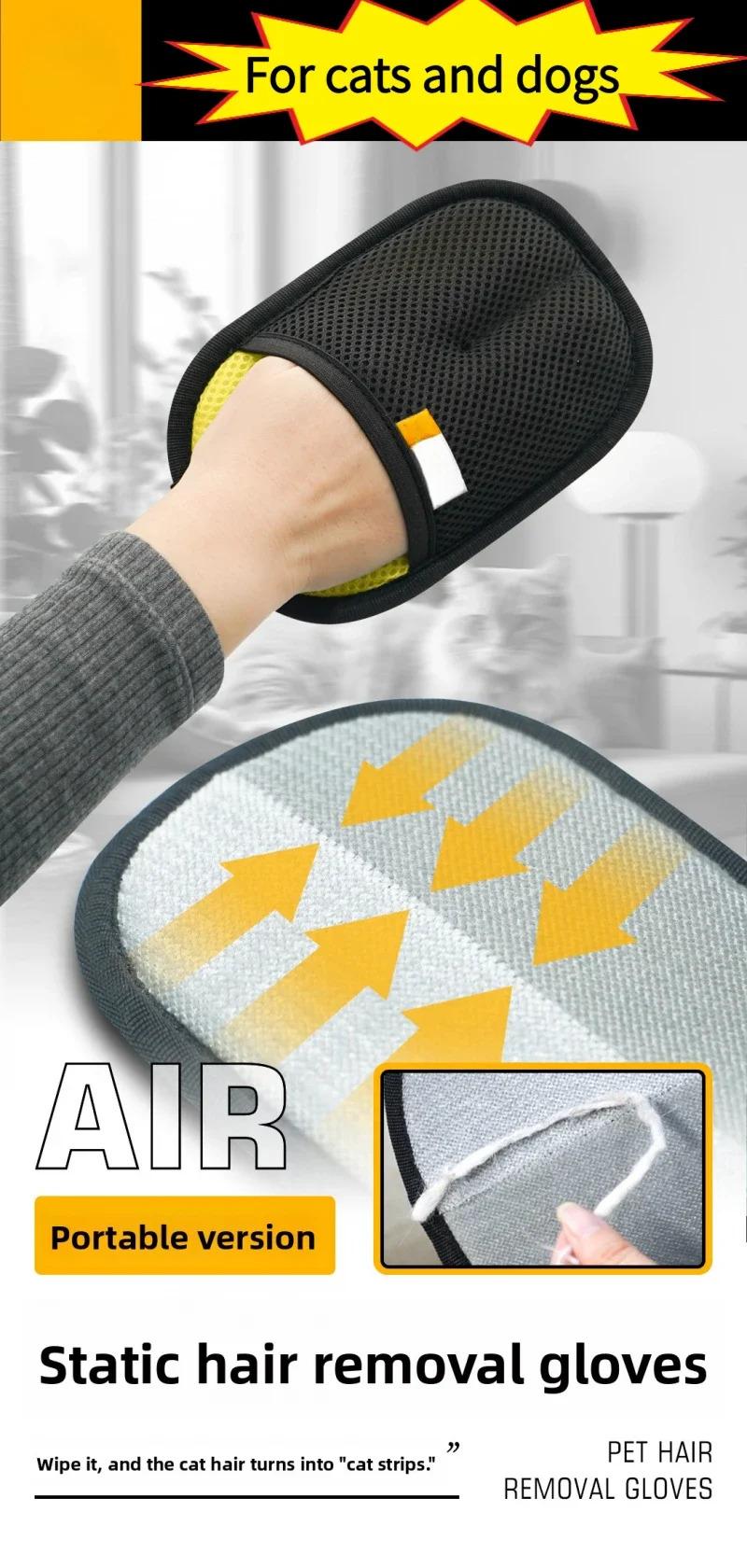 Upgrade Large Pet Hair Removal Grooming Gloves Static Fur Remover for Cat Dog Sofa Carpet Clothes