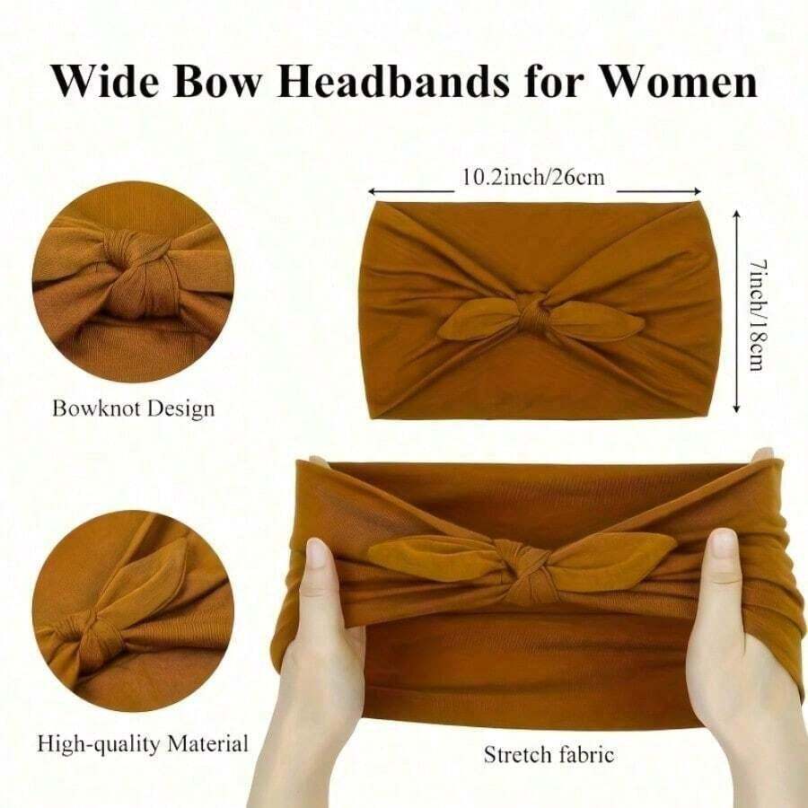 4-Pack Wide Rabbit Ear Elastic Ribbon Hair Accessories Set, Sports Yoga Headband, Soft And Comfortable Wide-Brimmed Headband, Women's Valentine's Day/Christmas Gift. Non-Slip Soft Elastic Headband, African Style Thick Sports Gym Headband, Headband.