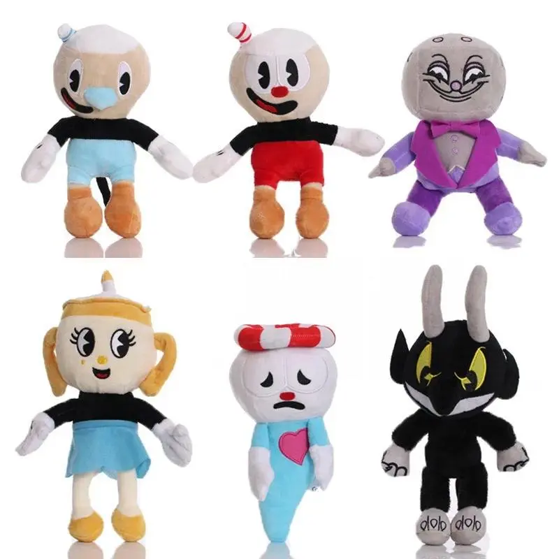 Hot 22-30cm Adventure Game Cuphead Plush Toys Mugman The Devil Legendary Chalice Plush Doll Soft Cuphead Doll for Children Gifts
