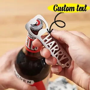 A custom personalized stainless steel bottle opener - custom engraving, hollow letter design, durable and rustproof, a gift for men on Father's Day, Christmas, Halloween, Thanksgiving, a modern fine craft