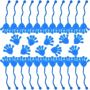 24 Pcs Blue Sticky Hands Bulk Stretchy Sticky Hand Toy Mini Stretchy Hands Fidget Toys for Kids Birthday Party Favors Goodie Bag Stuffers Filler Classroom Prizes(Hand Shape)fidget toys