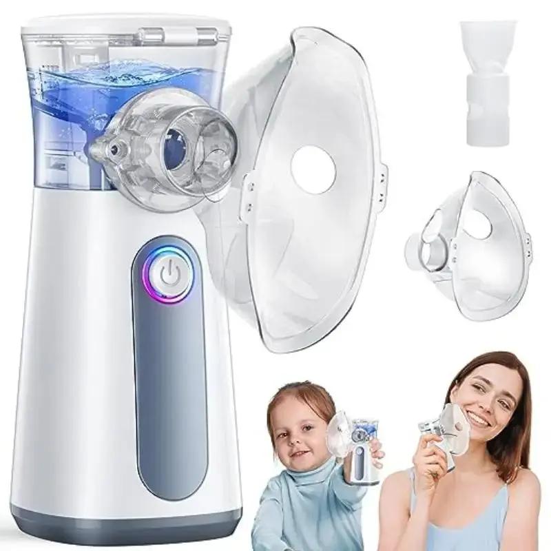 Portable Ultrasonic Nebulizers with 2 Modes, 1 Set Rechargeable Nebulizers with Mask & Mouthpiece, Personal Care Appliances for Home & Travel, USB Rechargeable Nebulizer