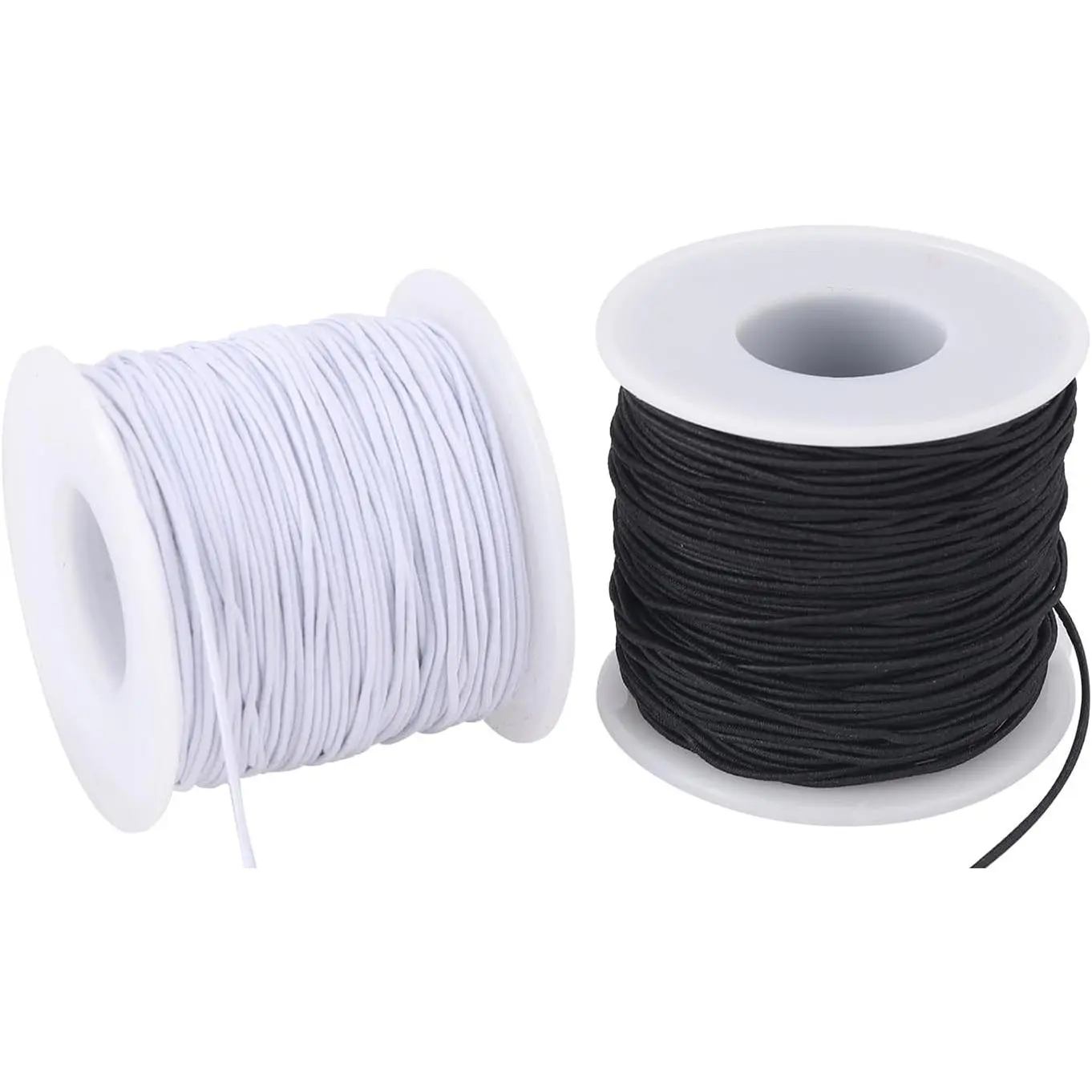Stretchy String for Bracelets, 2 Rolls 0.8mm,1 mm,1.5mm,330  Sturdy Elastic String for  Making, Necklaces, Beading and Crafts (White Black (1.0mm))