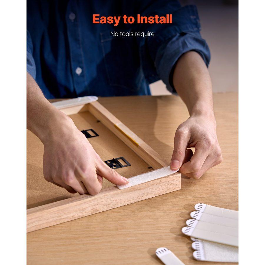 VEVOR Picture Hanging Strips, 34 Pairs, Large Picture Hangers with Removable Adhesive, Hook Loop Strips, Wall Hanging Strips for Damage Free Picture Hanger, Mounting of Photos, Frames, Wall Decor