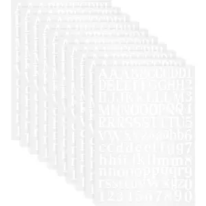 10 Sheets Vinyl Letter Stickers, 1200 count Self-Adhesive Number and Alphabets Stickers, Mailbox Numbers Stickers for Signs, Window, Door, , , , Business, Address Number,(White,1 Inch)