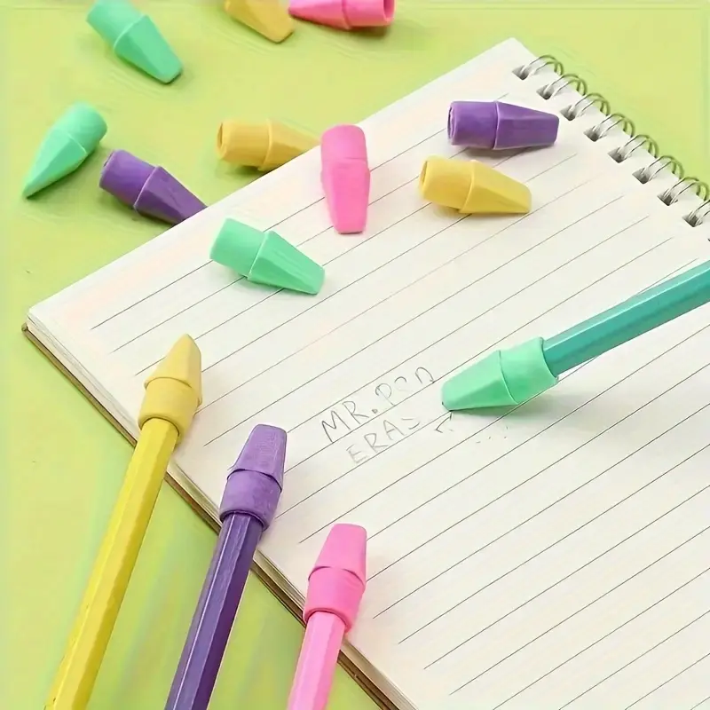 10/30pcs Colored Arrow Pencil Erasers, Synthetic Rubber Cap Erasers, Suitable for School and Office Supplies