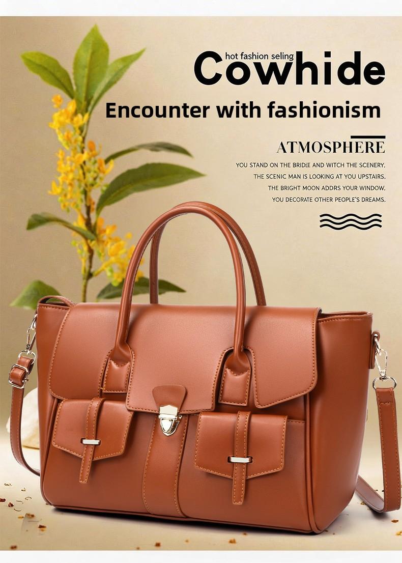 Vintage Handheld Tote Bag, New Large-Capacity Briefcase for Women, Suitable for Business Trips and Commuting