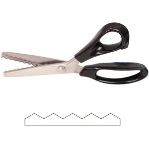 Professional Stainless Steel 7mm Serrated Pinking Shears Comfort Grip Dressmaking Sewing Craft Scissors Tailor Decorative Cutting Tool for Fabrics Leather Paper Crafts