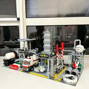 Natural Gas Chemical Plant Model Blocks, Creative Urban Street Scene Building Moc Collection, High Difficulty Assembly, Perfect Detail Design