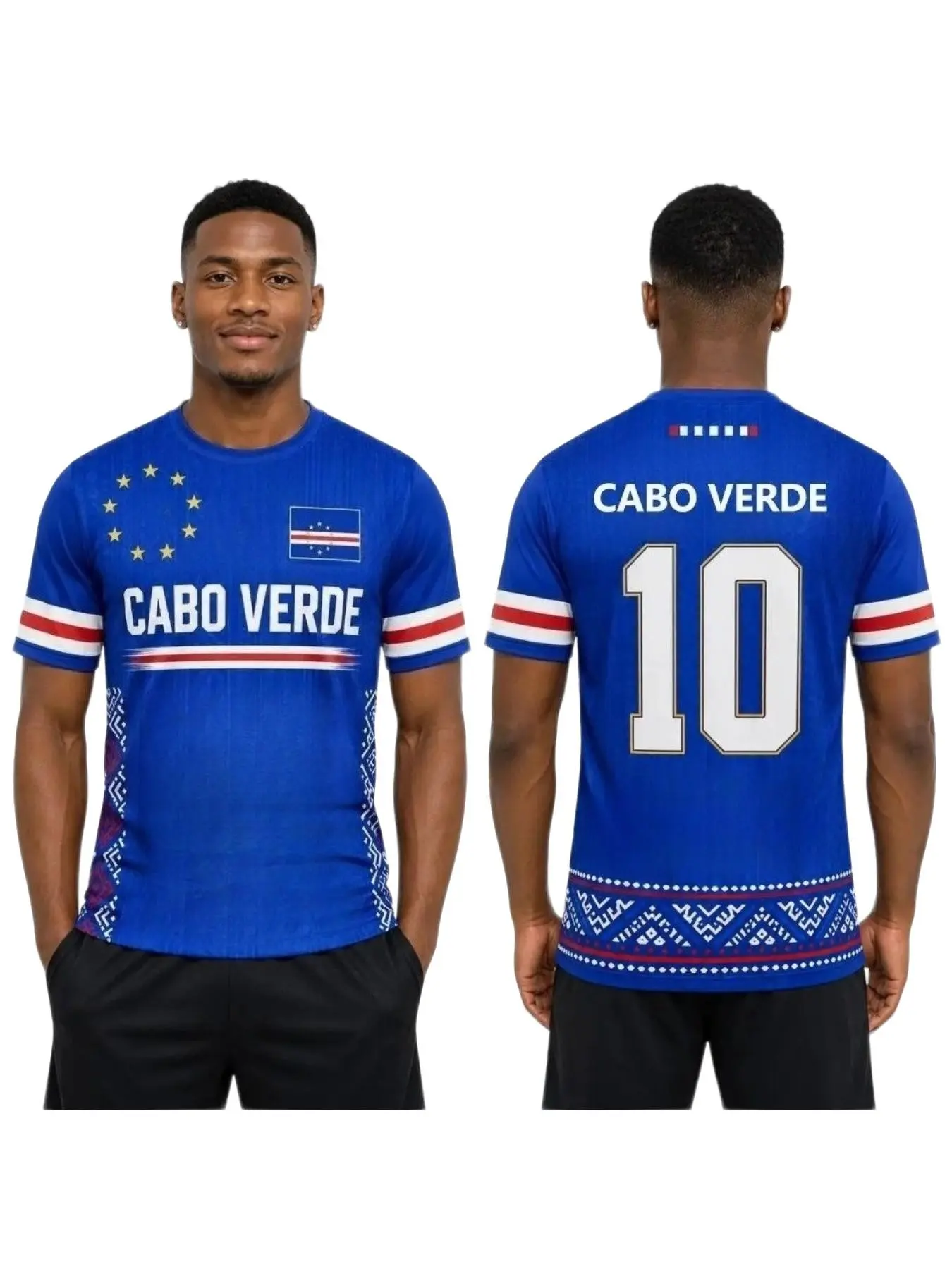 Cape Verde Fan Celebration Summer Jersey, Unisex Breathable Sporty T-Shirt, Loose-Fitting Short Sleeve Top for All Seasons