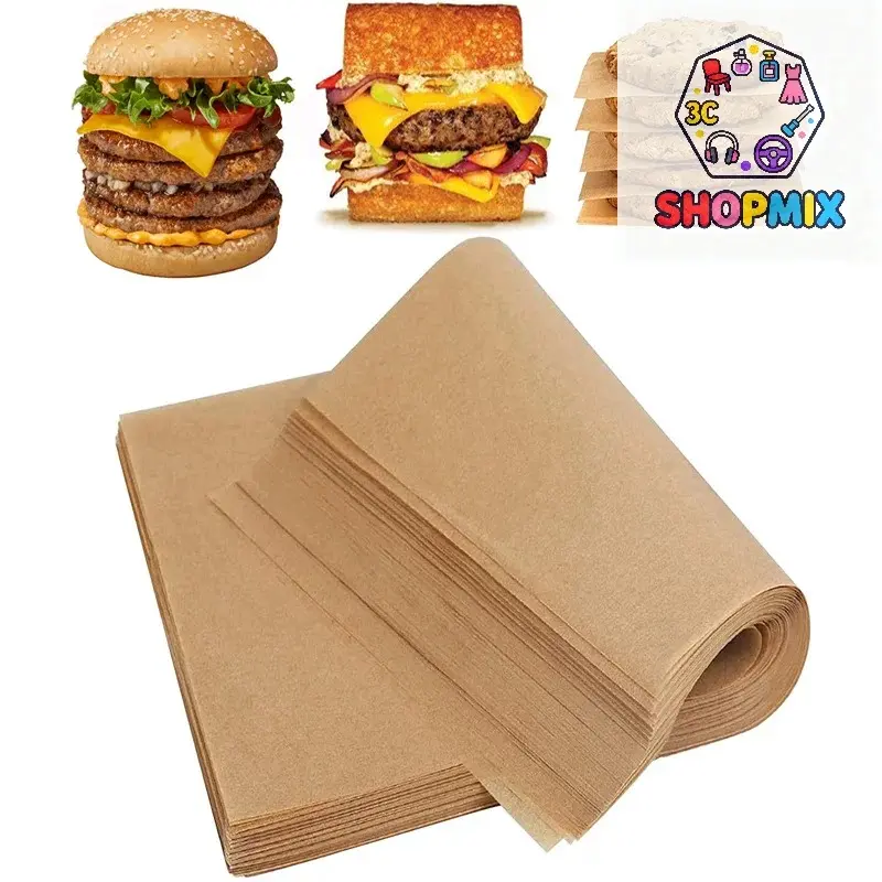 50/100Pcs Parchment Paper Baking Sheets Non-Stick Precut Baking Parchment Baking Paper Will Not Curl Burn Wax Paper