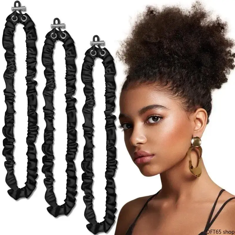 Extra Length Adjustable Fabric Hair Scrunchies Wide Thickened Elastic Core Non Slip Soft Cloth Surface For Women Thick Curly Natural Hair Daily Styling Stable Gentle No Pull Ponytail Hair Accessory