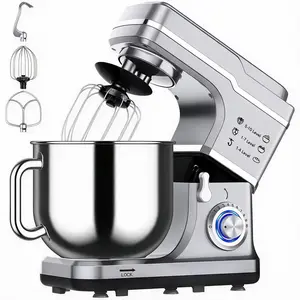 7.5QT Stand Mixer 660W Tilt Head Kitchen Electric Food Mixer 10 Speed Platform Bowl Mixer with Dough Hook Whisk Beater Splash Guard Stainless Steel Large Capacity Cake Bread Pizza Dough Maker Machine for Home Baking