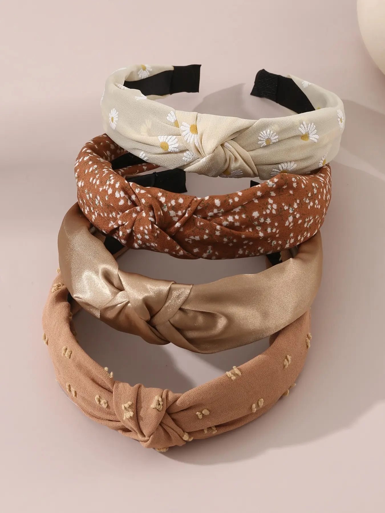 4-Piece Set Vintage French Style Hair Bands, Fashion Headbands, Conceal Wide Parting, Fuller High Crown, Perfect for Weekend Outings, Family Gatherings, Travel