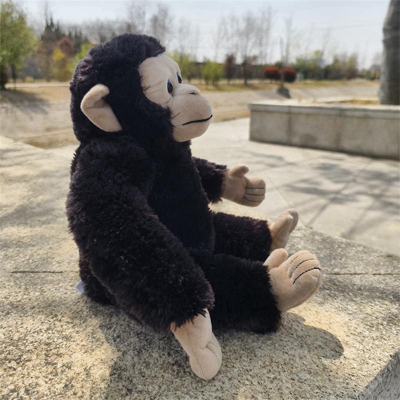 High Quality Gorilla Plush Toys Stuffed Lifelike Sitting Pose Monkey Orangutan Doll Warm Cuddly Children Companion Animal