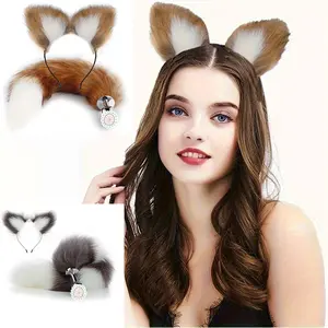 Women's Full Costume Set, Roleplay Costume, Fox Tail Accessory, Role Play, Party Wear, Realistic Fox Tail Cosplay Kit, Complete Dress-Up Ensemble