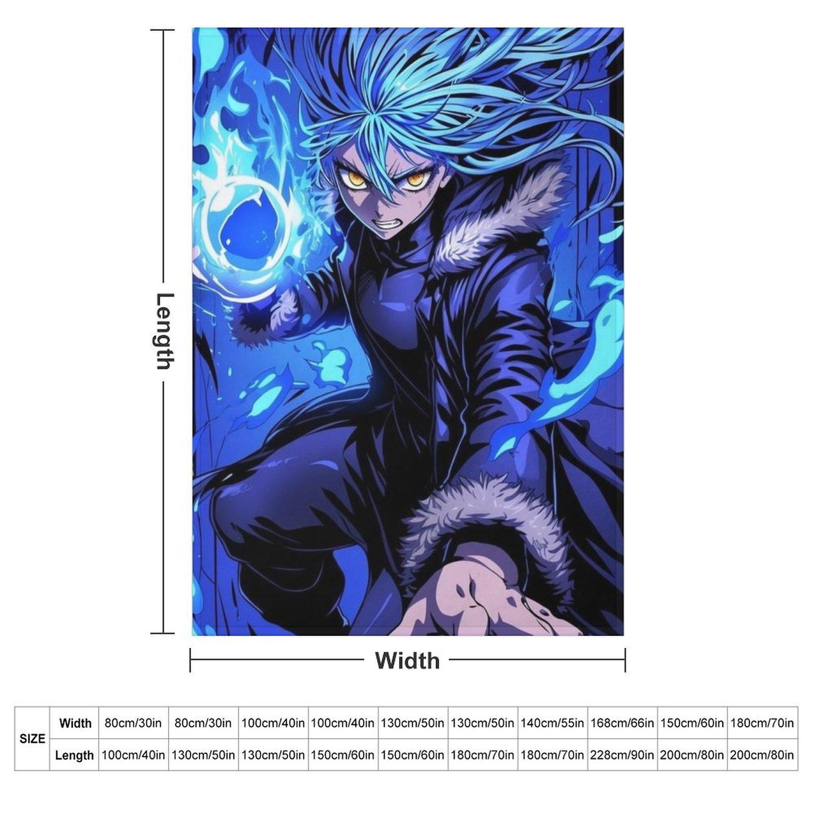 That Time I Got Reincarnated as a Slime Rimuru Tempest Anime Throw Blanket, Soft Flannel Rimuru Blanket, Cozy Anime Decor for Couch Bed, Anime Lover Gift