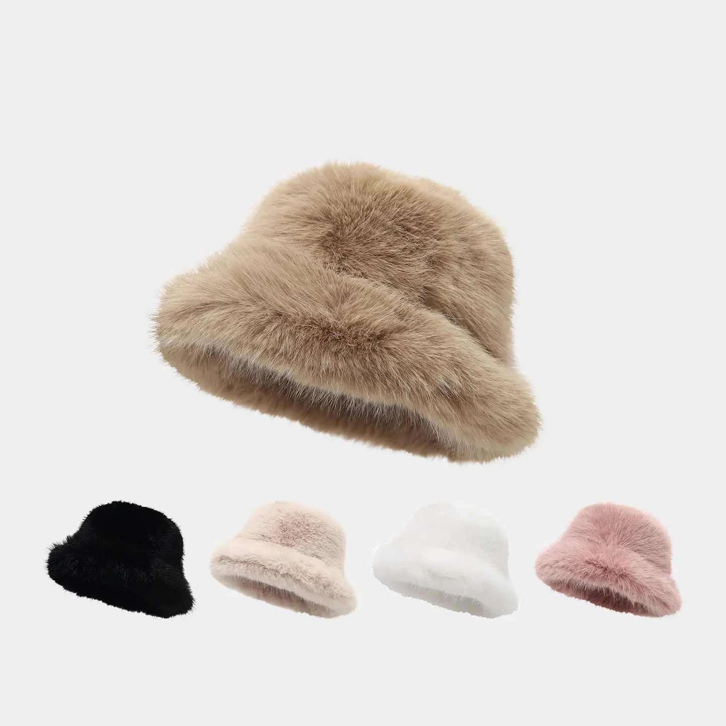 Main Character Energy Faux Fur Bucket Hat Cozy Winter Aesthetic Plush Fisherman Cap Y2K Viral Streetwear Soft Warm Accessory Women