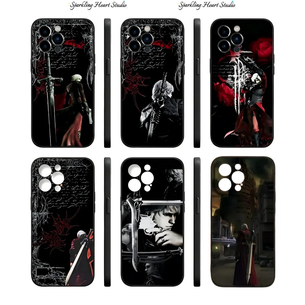 Hot Game D-Dante D-Devil May Cry DMC2 Phone Cases For iPhone 17 16 15 14 13 12 Promax Pro Plus Air Black Soft TPU Anti-Drop Cover Trendy Luxury Aesthetic Shells Daily Accessory Gift