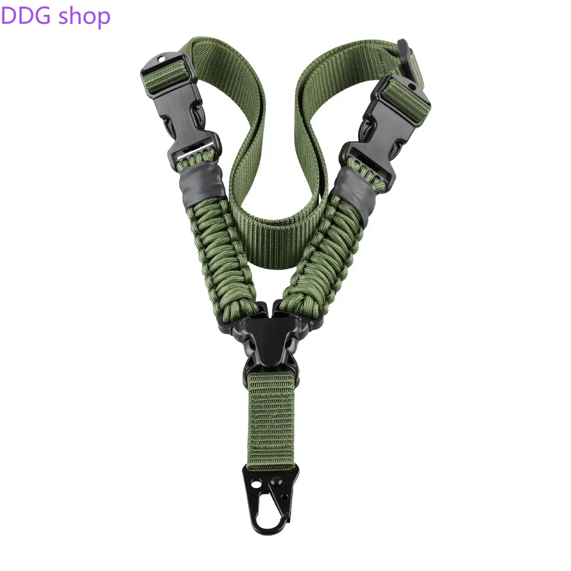 1pc Single Point Sling – Adjustable, Durable Polyester Strap with Metal Buckles for Hunting, Shooting, & Fishing Gear | Black/Khaki Color Options, Portable & Reliable for Outdoor Use