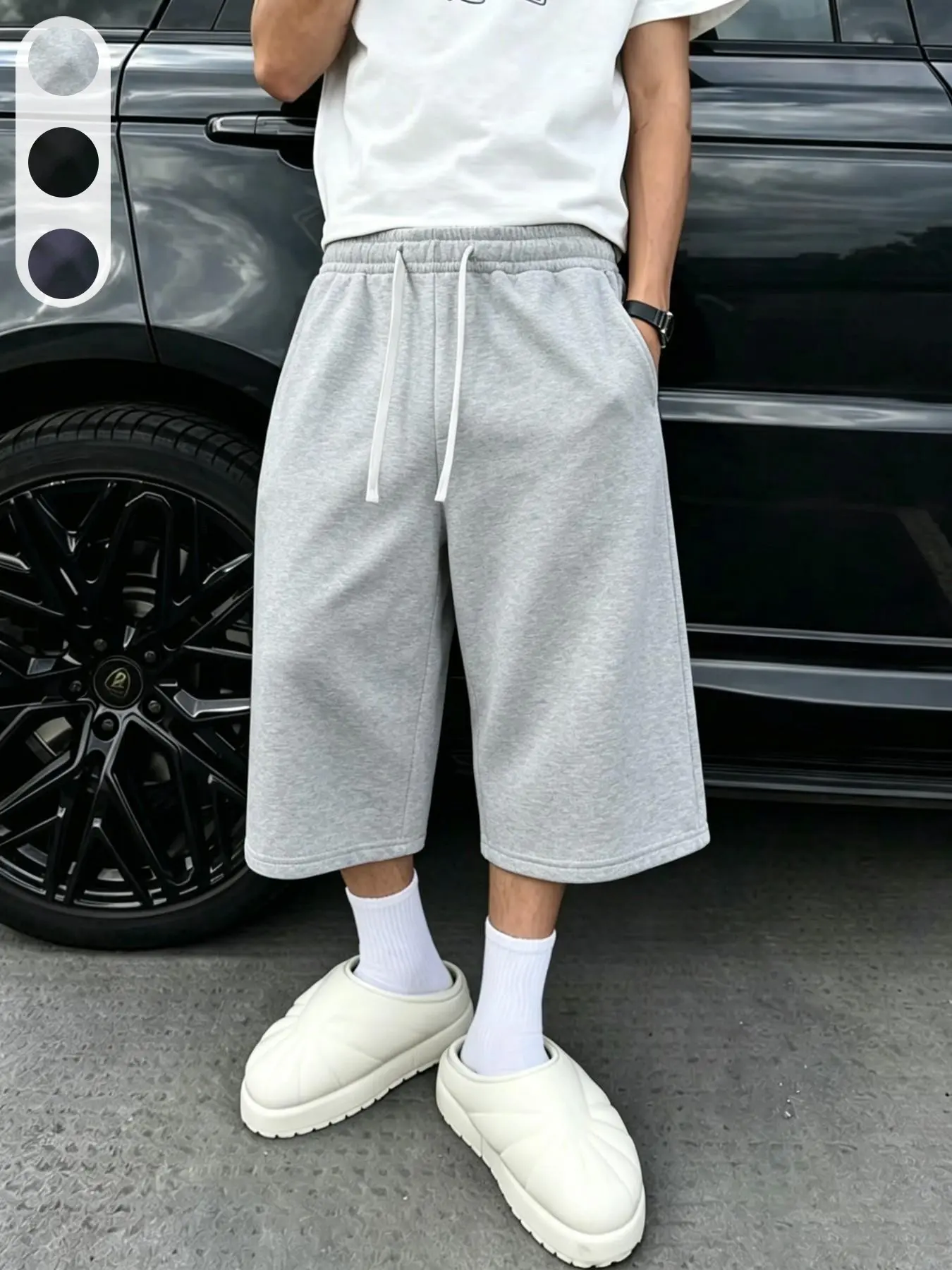 Men's Casual Comfy Sporty Fashion Waffle Sweatpants, Soft Textured Fabric, Drawstring Elastic Waist, Conical Leg Design, Loose Fit, Home Relax, Indoor Leisure
