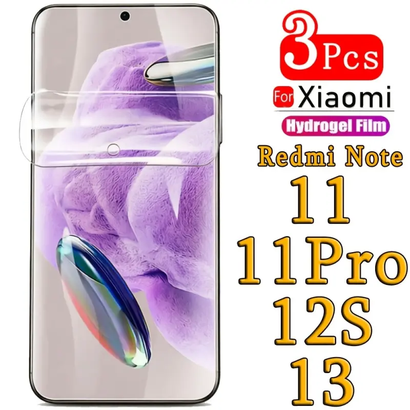 3pcs Xiaomi Redmi Note 13 12S 11 Pro Liquid Film 3-Pack Screen Protector
