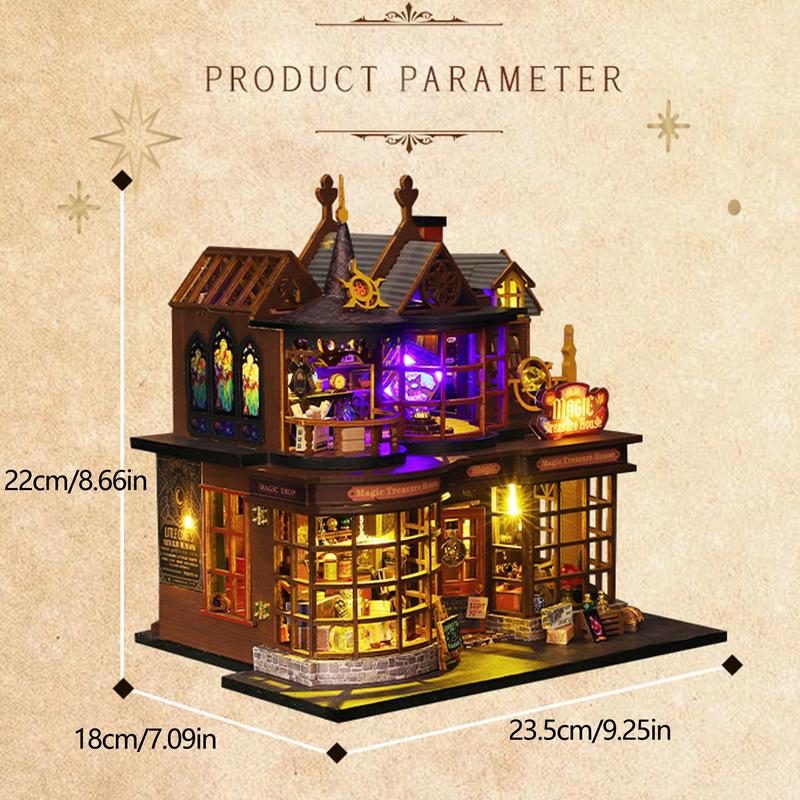 3D Wooden Handmade Puzzle, 1 Set DIY Book Nook Kit, DIY Model Kit, 3D Desktop Decoration Ornament, DIY Model Kit for Bookshelf Decoration