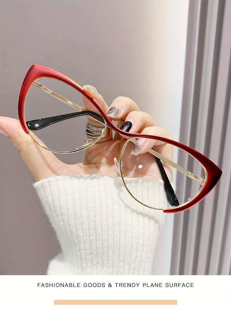 Luxurious Golden Cat-Eye Anti-Blue Light Glasses  Women – Retro Punk Style, Perfect  Party Decorations and Stylish Wear Blocking for Screens Protection Glasses for Women Light Computer Gaming Glasses