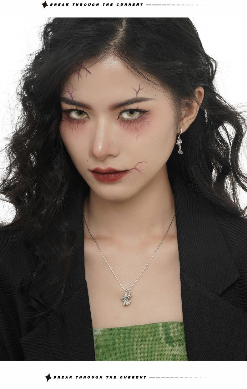 Ghost series necklace female niche super sa sweet cool sterling silver zircon pendant collar trend personality