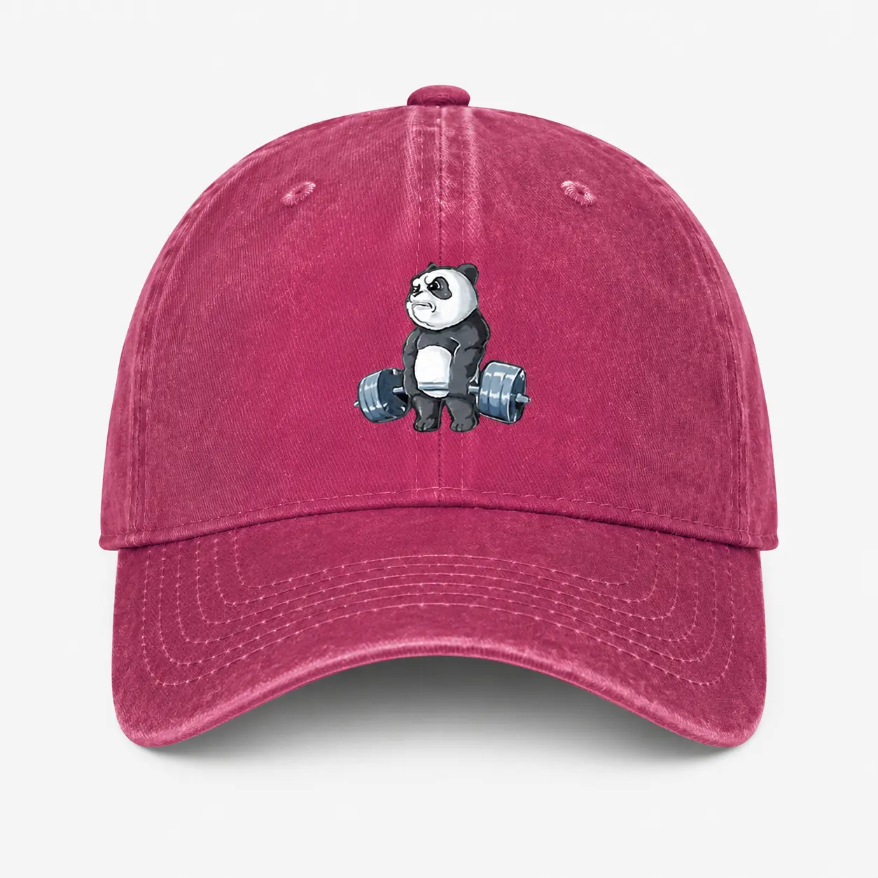 1pc Unisex Vintage Washed Baseball Cap - Panda Graphic, Adjustable Size, Breathable Cool Hats, Vintage Cartoon Hats, Street Fashion Streetwear Headwear, Casual Outdoor Accessory for Beach, Camping (Spring/Summer)