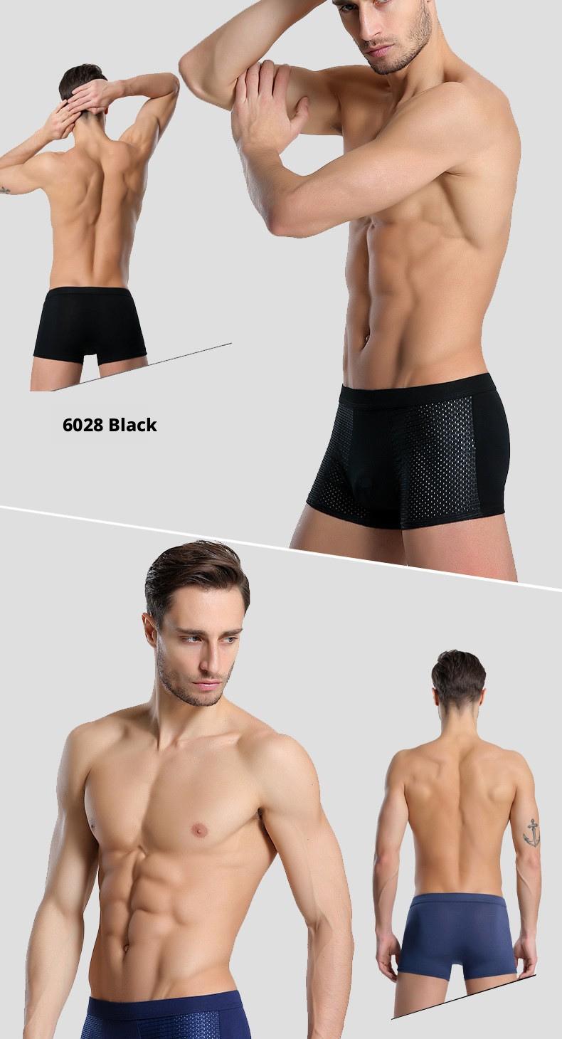 Men's Ice Silk Breathable Mesh Boxer Briefs Ice Silk Bamboo Fiber Moisture Wicking Quick Dry Soft Comfortable Cool Anti Odor Underwear For Summer Daily Wear Workout Gym Sports Casual Hot Weather 4 Pack Multicolor