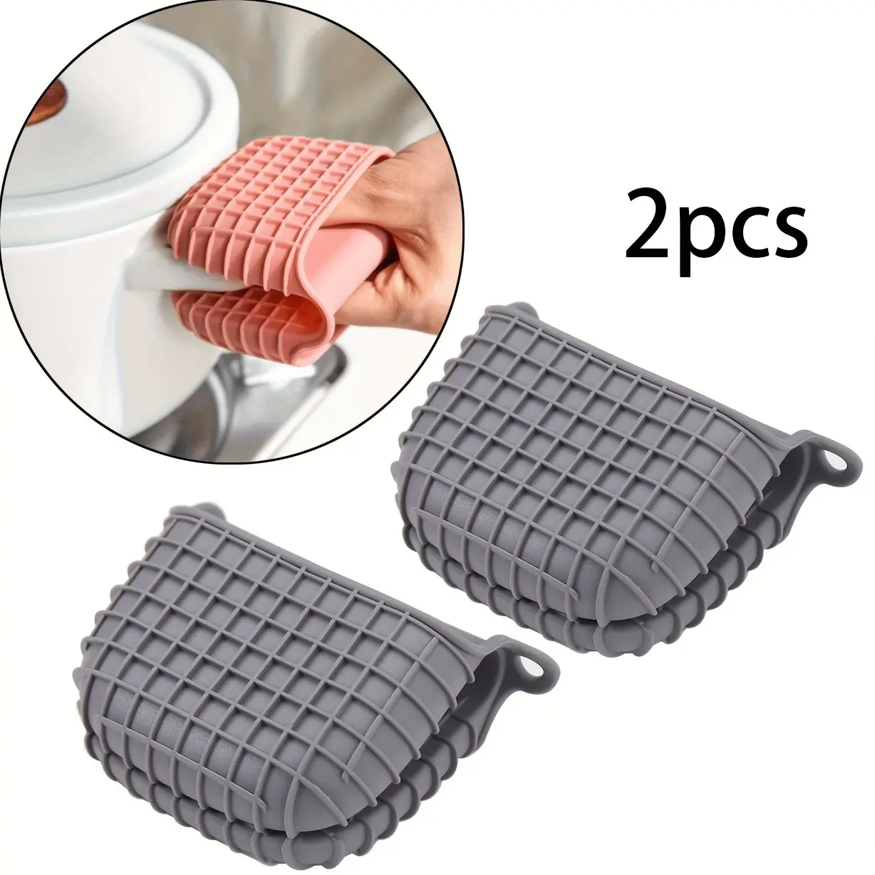 2pcs Silicone Pot Handle Covers, Non-Slip Textured Surface, Thick Heat-Resistant Design, Kitchen Essential, Cookware Handle Protectors