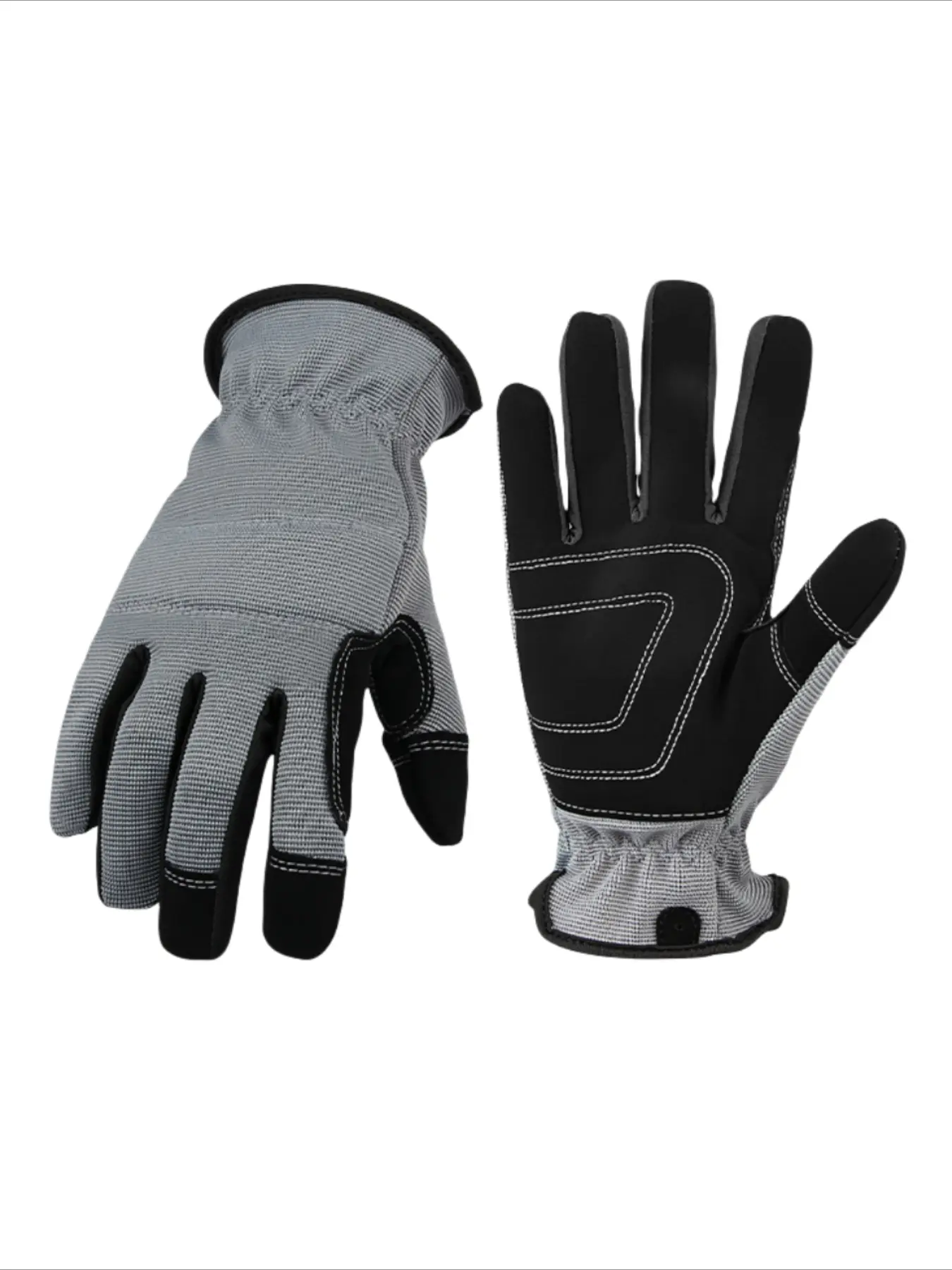 Touchscreen Work Gloves for Men and Women, Lightweight Breathable, Non-Slip Palm, Adjustable Wrist, Ideal for Gardening, Construction, Warehouse, Repair, Driving