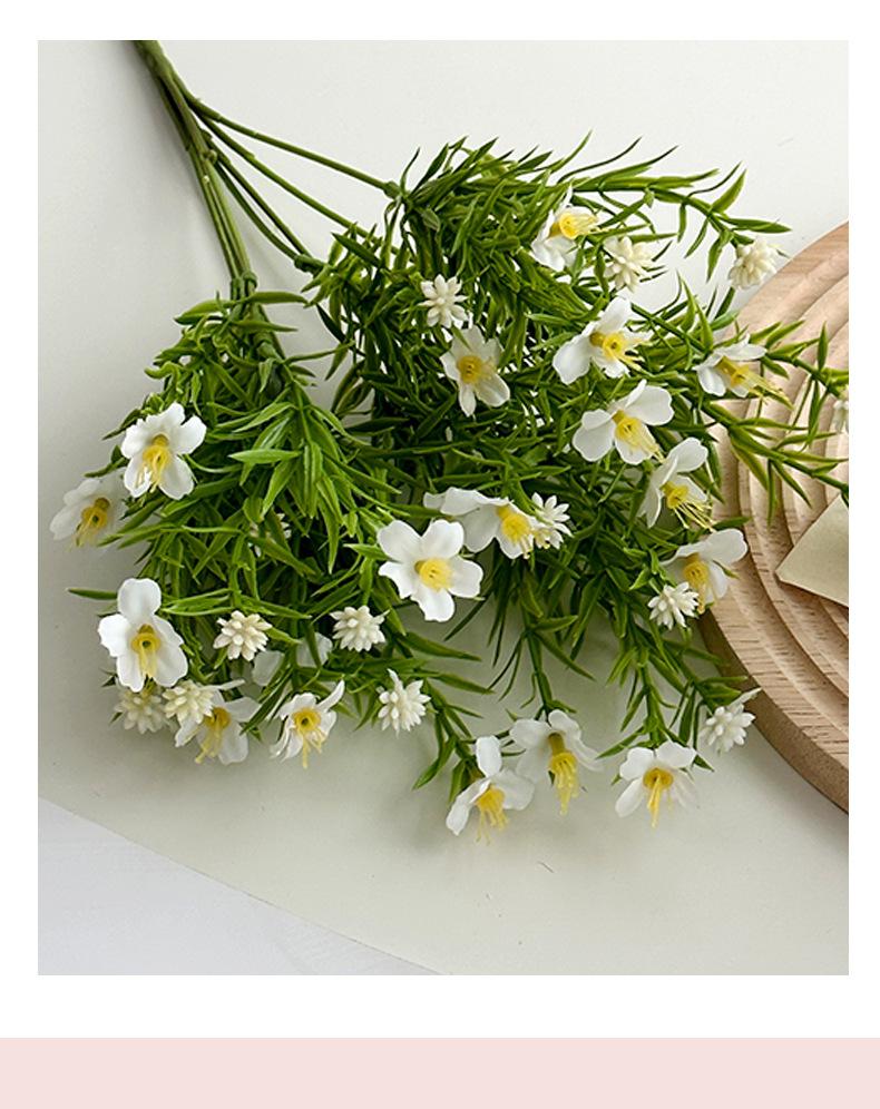 7-branch artificial baby's breath flowers for wedding hall floral arrangements, small bunches of artificial plants for home decoration