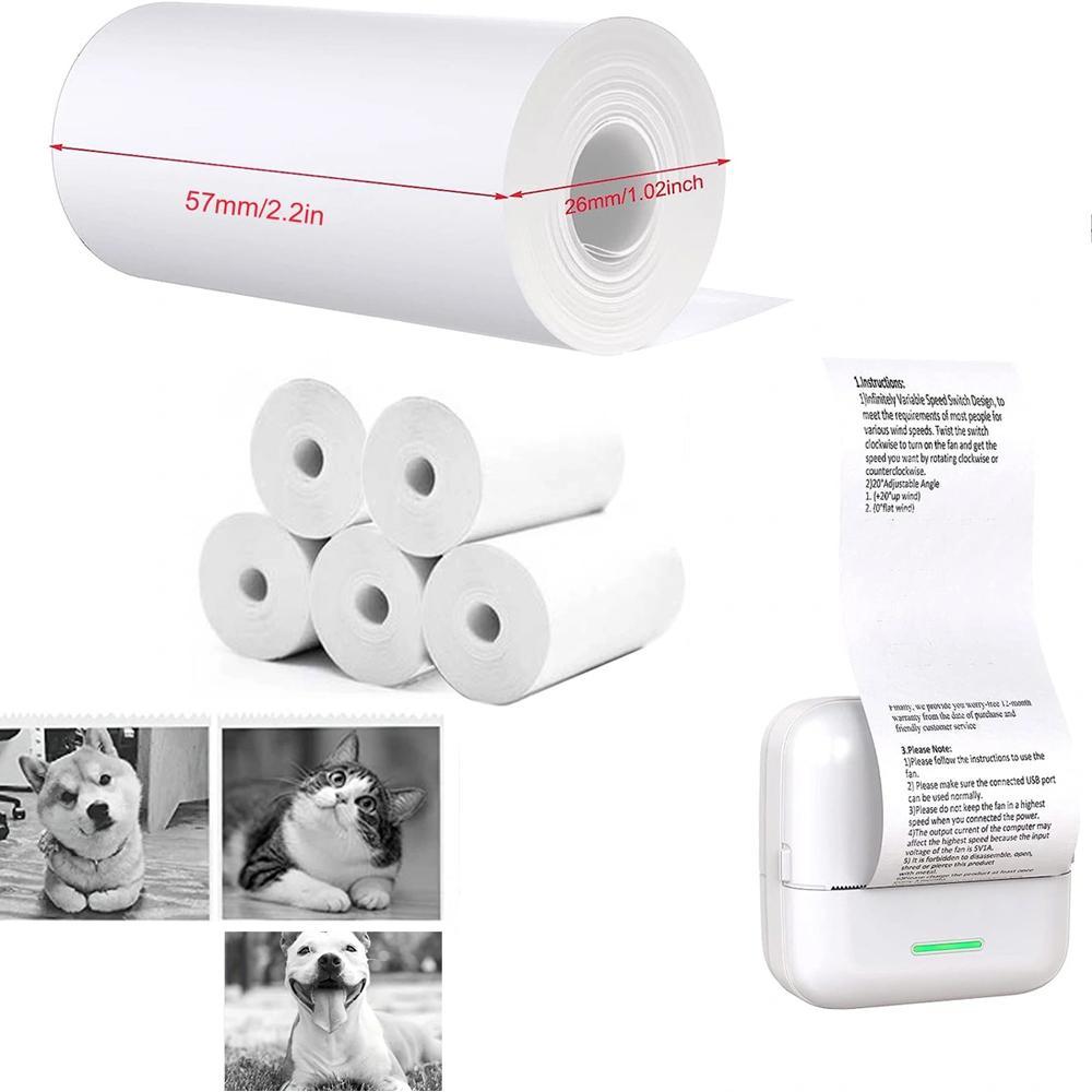 Thermal Printer Paper, 5 Rolls Thermal Paper for Mini Wireless Instant Photo Printer, Thermal Printer Paper for Home Office School Use, Office Stationery & Supplies [Only Paper]