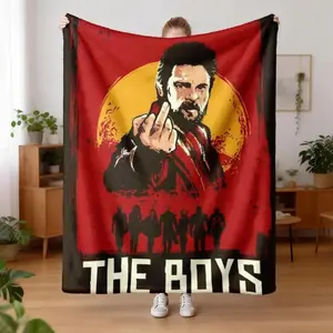 The Boys Billy Butcher Print Flannel Blanket, Comfortable Warm Durable Cozy Throw for Sofa Office Bed Camping Travel, Holiday Birthday Christmas Gift for Adults and Children, kid Home Decor