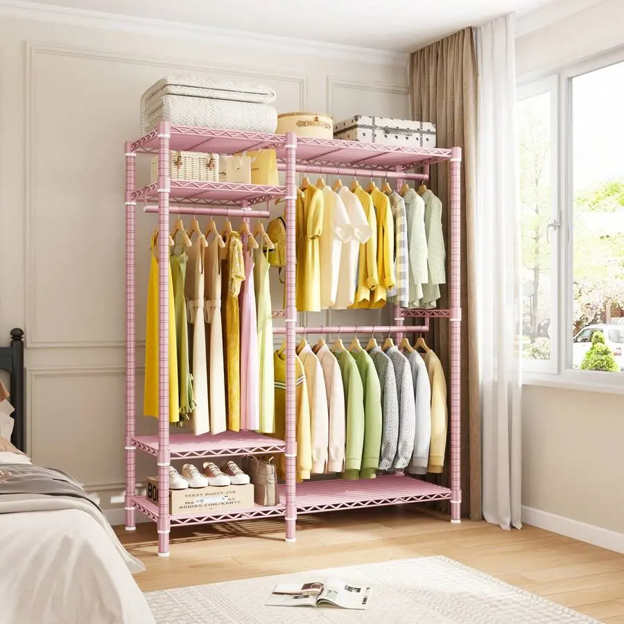 Clothes Rack Heavy Duty Loads 780 LBS, Clothing Racks Hanging Clothes, Metal Clothing Rack, Freestanding & Portable Closet