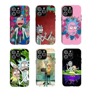 Y-R1ckk and M0rtyy Cartoon Print Phone Case,Having good protective properties,Suitable for iPhone 17-11 Pro Max/Plus and  Samsung Galaxy S23-25