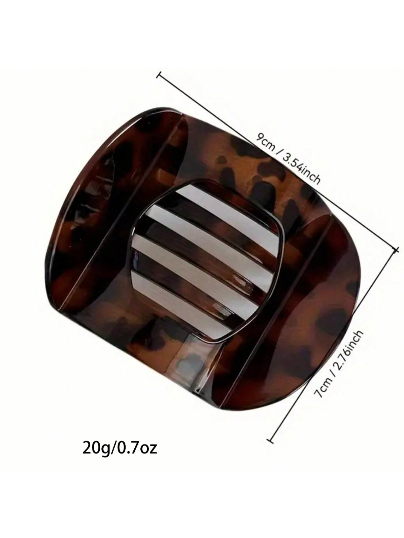 3-Piece Vintage Tortoiseshell Hair Clips, 10cm Flat Duckbill Claw Shark Clip, Casual All-Season Hair Accessories for Daily Use