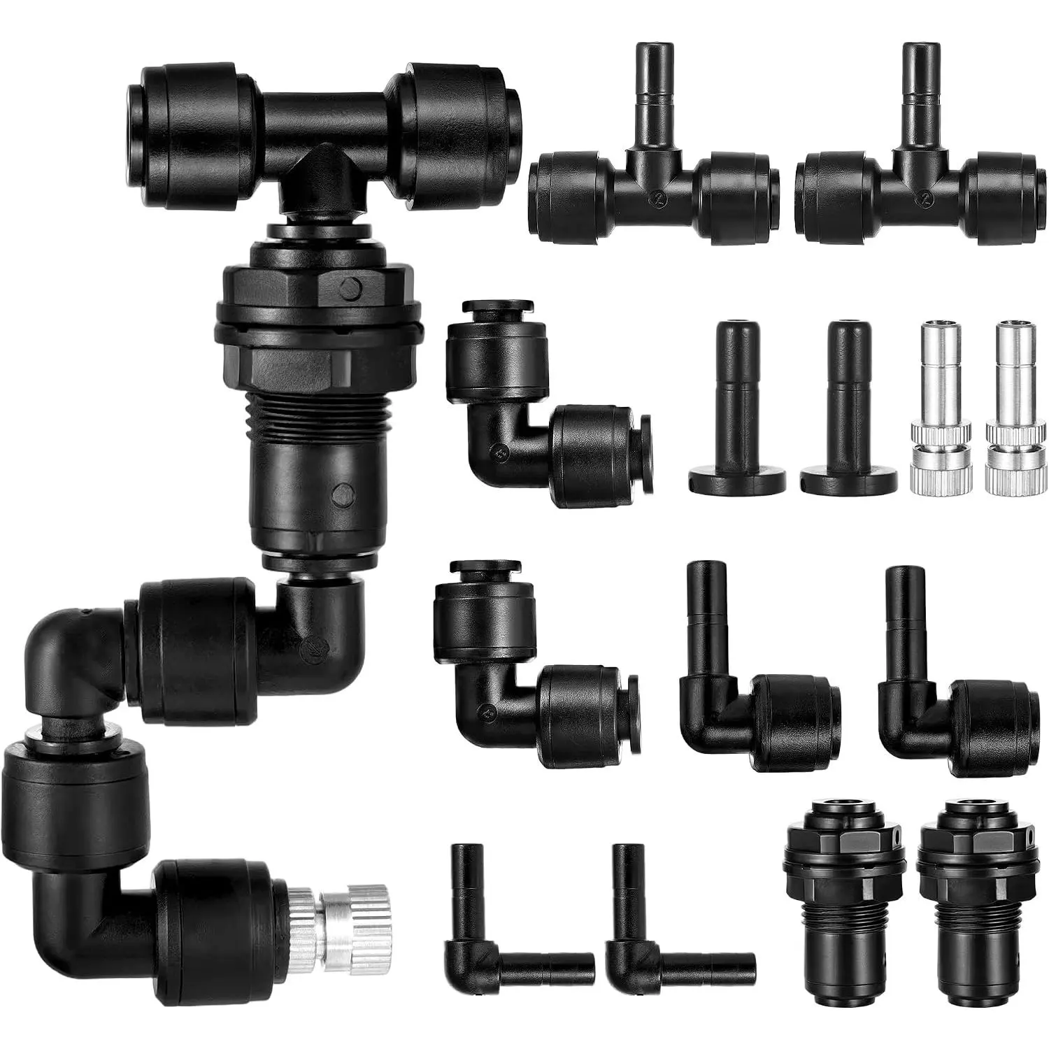 14 Pack Single- 1/4 Reptile Mister Nozzles Kit,Reptile Misting | 1/4"Reptile Misting System Fittings,360  Adjustable Misting  Nozzles for Aquarium,Vivarium,, Amphibians
