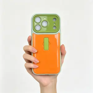 Dopamine-Tone Smartphone Case for iPhone 17 Pro Max,16,15,14,13 - Rotatable Ring Stand, Anti-Drop Protection, Stylish Cute Design, Cellphone Handheld Accessories for Devices