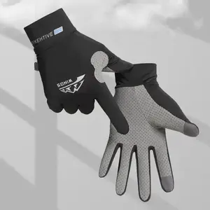 Breathable Sports Gloves Ice Silk Full Finger Gloves Anti-Slip Sun Protection Riding Sunscreen Fishing Kayak Rowing Gloves