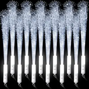 64 Pcs Fiber Optic Wands White Glow Sticks LED Wedding Wand Light up Party Favor Sticks Flashing Wands with 3 Light Modes for neon Party Wedding Baby Shower Birthday Party Suppliesfidget toys